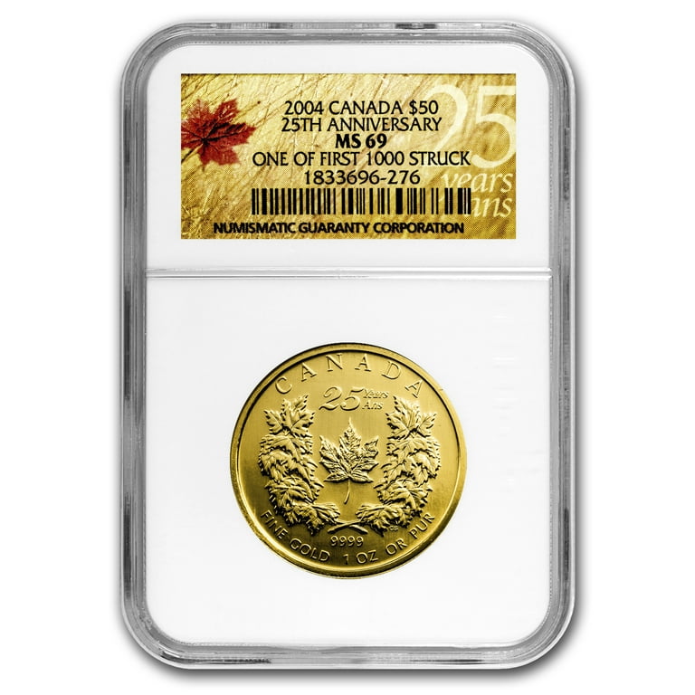 2004 Canada 1 oz Gold Maple Leaf MS-69 NGC (First 1000