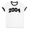 thumbnail image 1 of 2004 College Style Ringer Tee Shirt Unisex Small White/Black, 1 of 5