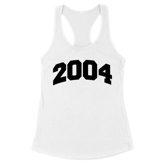 2004 College Style Tank Top Fitted Racerback Women's Large White