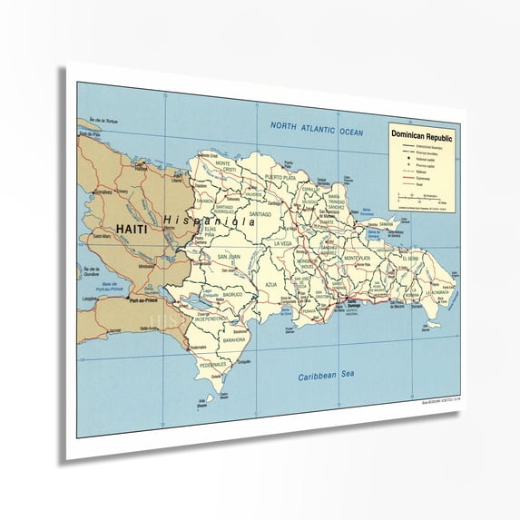 2004 Dominican Republic Map Poster - Dominican Republic Wall Art - Dominican Wall Decor - Dominican Poster - Dominican Republic Map Art - Dominican Wall Art