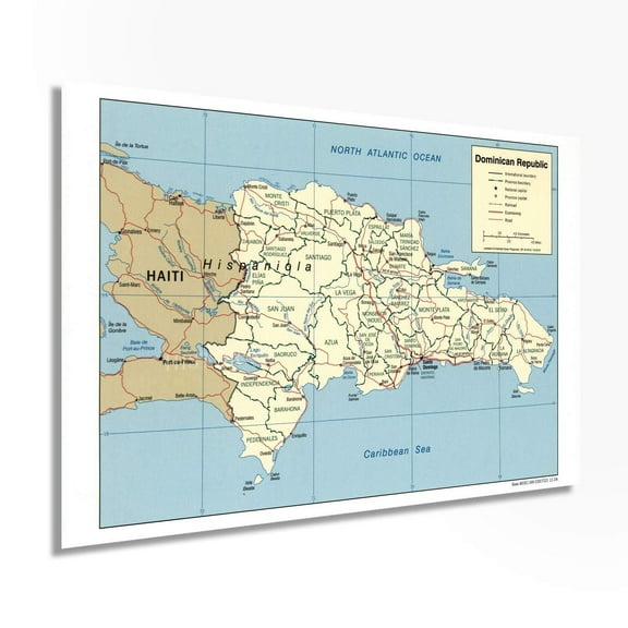 2004 Dominican Republic Map Poster, Wall Art, Map Art