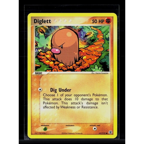 2004 EX FireRed & LeafGreen Diglett 61/112 English Lightly Played Excellent Pokemon Card