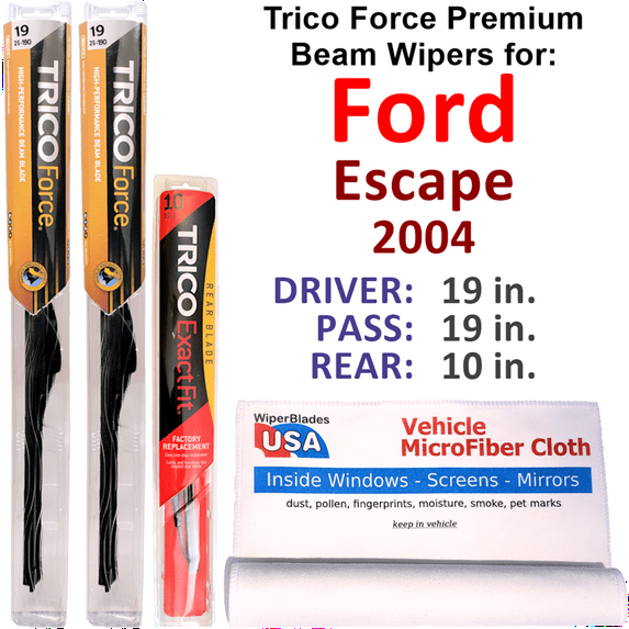 2004 Ford Escape Performance Beam Wipers (Set of 3) w/Rear Wiper