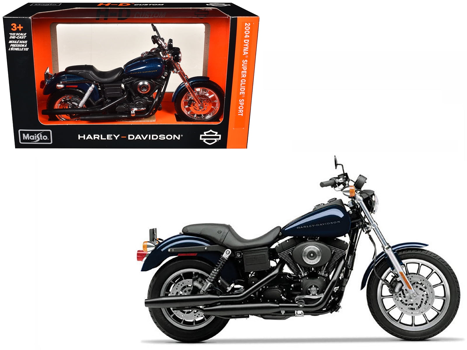Maisto 2004 Harley-Davidson Dyna Super Glide Sport Blue 1/12 Scale