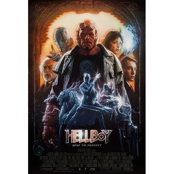 2004 Hellboy Movie Poster Ron Perlman Selma Blair Doug Jones John Hurt UNFRAMED PAPER POSTER