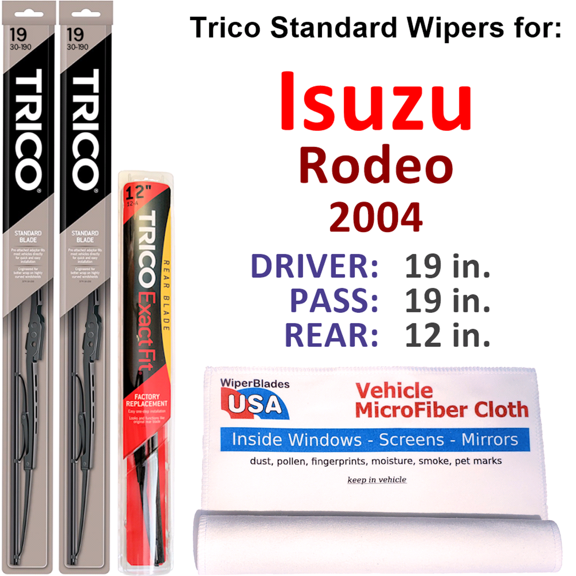 2004 Isuzu Rodeo Wiper Blades (Set of 3) w/Rear Wiper