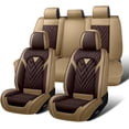 thumbnail image 1 of 2004 for Jaguar X-type Seat Cover, Beige Car Seat Covers, Faux Leather 5 Seats Full Set Scratch Resistant Protect and Upgrade Seats, Give Your Interior a New Look, 1 of 7