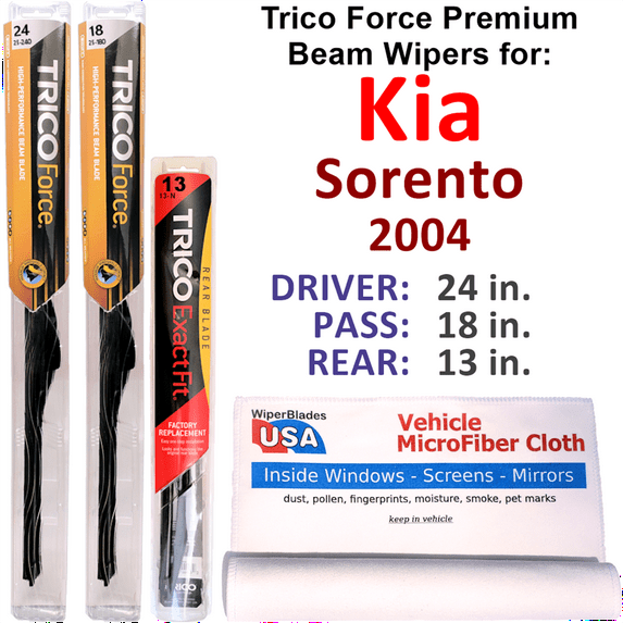 2004 Kia Sorento Performance Beam Wipers (Set of 3) w/Rear Wiper