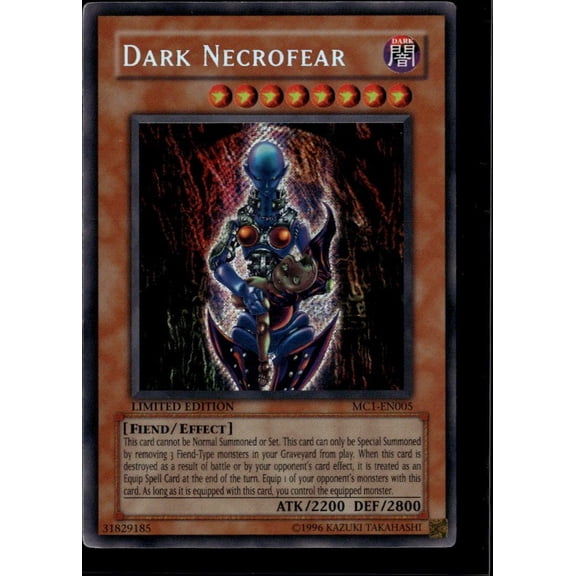 2004 Master Collection Volume 1 Yu-Gi-Oh! Dark Necrofear Secret Rare Limited Edition Trading Card