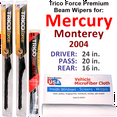 thumbnail image 1 of 2004 Mercury Monterey Performance Beam Wipers (Set of 3) w/Rear Wiper, 1 of 3