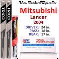 thumbnail image 1 of 2004 Mitsubishi Lancer Wiper Blades (Set of 3) w/Rear Wiper, 1 of 3