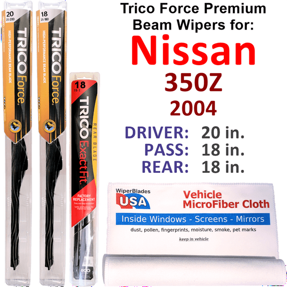 2004 Nissan 350Z Performance Beam Wipers (Set of 3) w/Rear Wiper