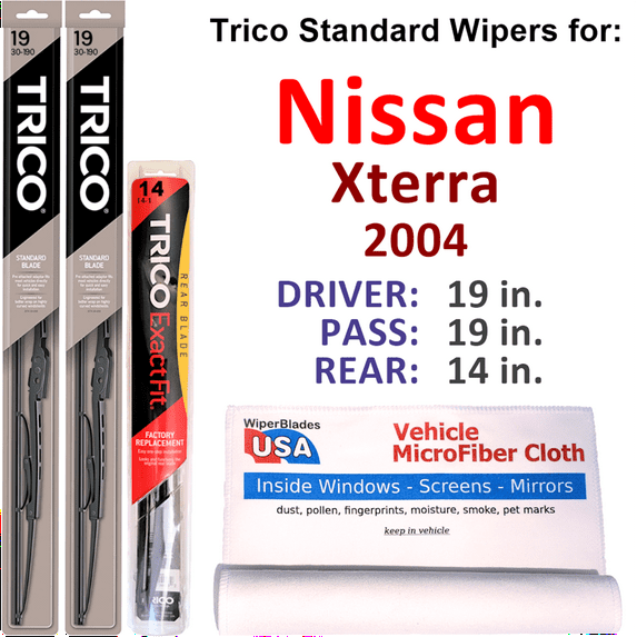 2004 Nissan Xterra Wiper Blades (Set of 3) w/Rear Wiper