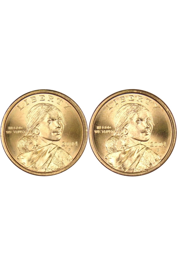 2004 P&D Sacagawea Native American Dollar 2 Coin Set BU Uncirculated $1