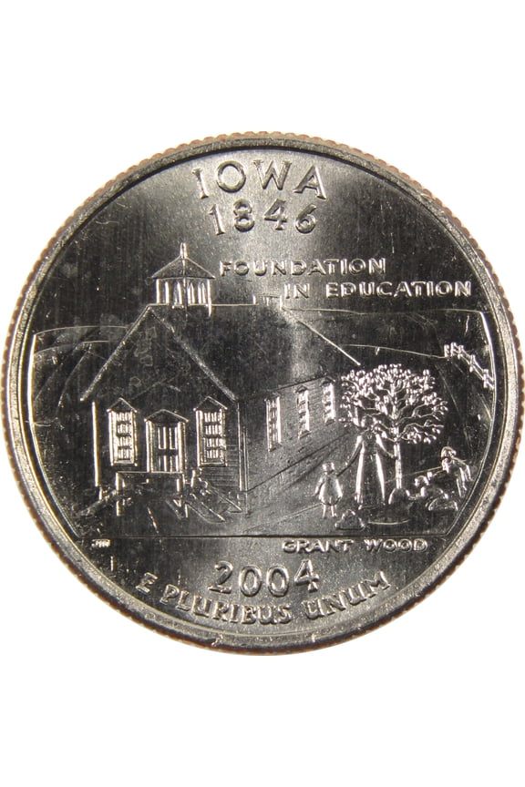 2004 P Iowa State Quarter BU Uncirculated Clad 25c Coin