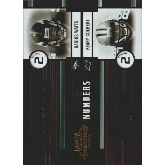 2004 Playoff Contenders Round Numbers Green #RN8 Darius Watts Keary Colbert /750 NFL Football Trading Card