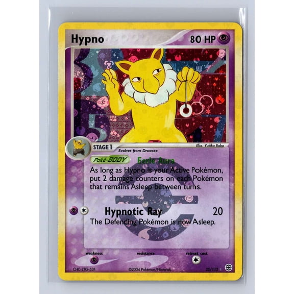 2004 Pokemon EX FireRed & LeafGreen Reverse Holo Hypno #25/112 LP Trading Card