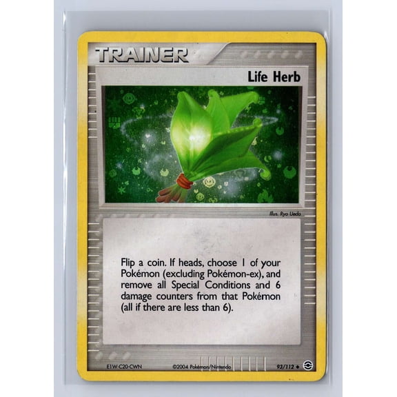 2004 Pokemon EX FireRed & LeafGreen Reverse Holo Life Herb Uncommon #93/112 LP Trading Card