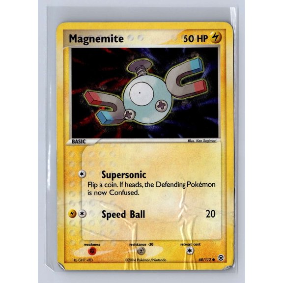2004 Pokemon EX FireRed & LeafGreen Reverse Holo Magnemite 68/112 Heavily Played Trading Card