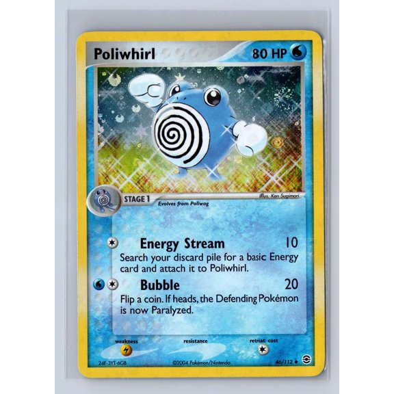2004 Pokemon EX FireRed & LeafGreen Reverse Holo Poliwhirl Holo Uncommon #46/112
