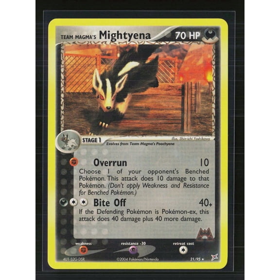 2004 Pokemon EX Team Magma vs Team Aqua Team Magma's Mightyena Rare 21/95 LP English Card