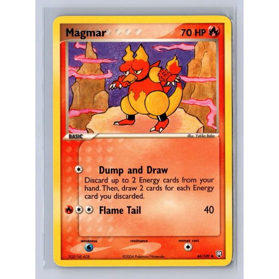 2004 Pokemon EX Team Rocket Returns Magmar Uncommon #44/109 English Trading Card