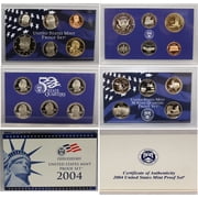 2004 Proof Set - U.S. Mint 11-Coin Clad Set - Includes State Quarters, COA & OGP
