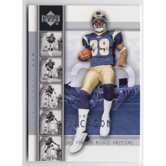 2004 Rookie Premiere Steven Jackson #8 Rookie Base Set Upper Deck St. Louis Rams Near Mint St. Louis Rams NFL Football Trading Card