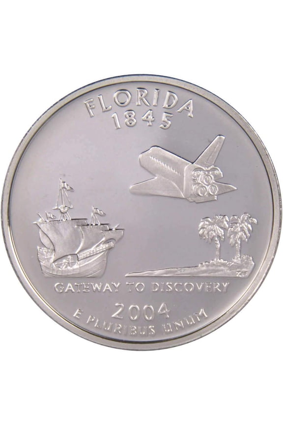 2004 S Florida State Quarter Choice Proof 90% Silver 25c US Coin Collectible