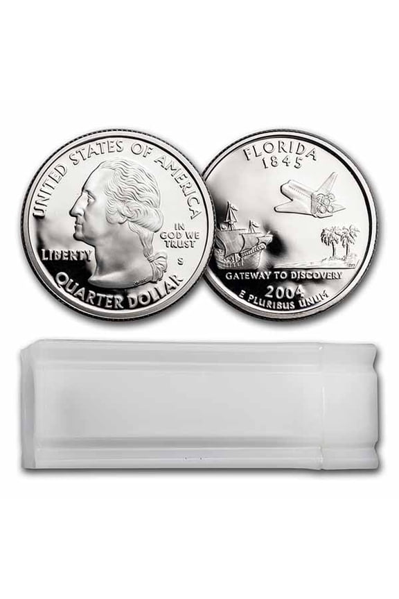 2004-S Florida Statehood Quarter 40-Coin Roll Proof (Silver)