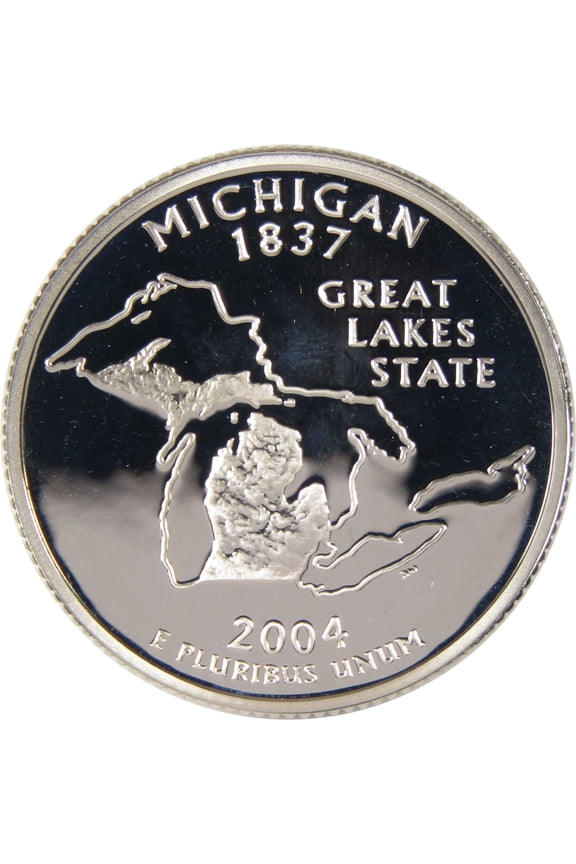 2004 S Michigan State Quarter Silver Proof 25c Coin
