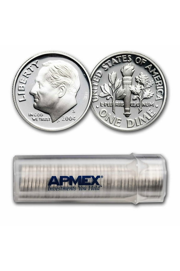 2004-S Roosevelt Dime 50-Coin Roll Proof (Silver)