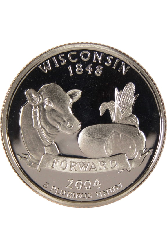 2004 S Wisconsin State Quarter Clad 25c Proof Coin