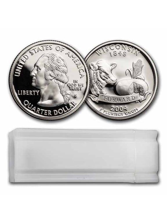 2004-S Wisconsin Statehood Quarter 40-Coin Roll Proof (Silver)