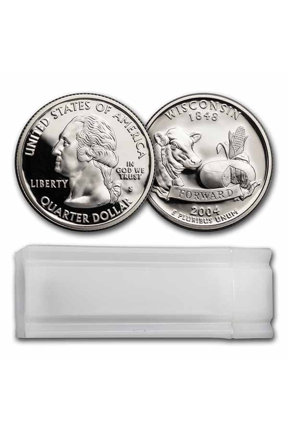 2004-S Wisconsin Statehood Quarter 40-Coin Roll Proof (Silver)