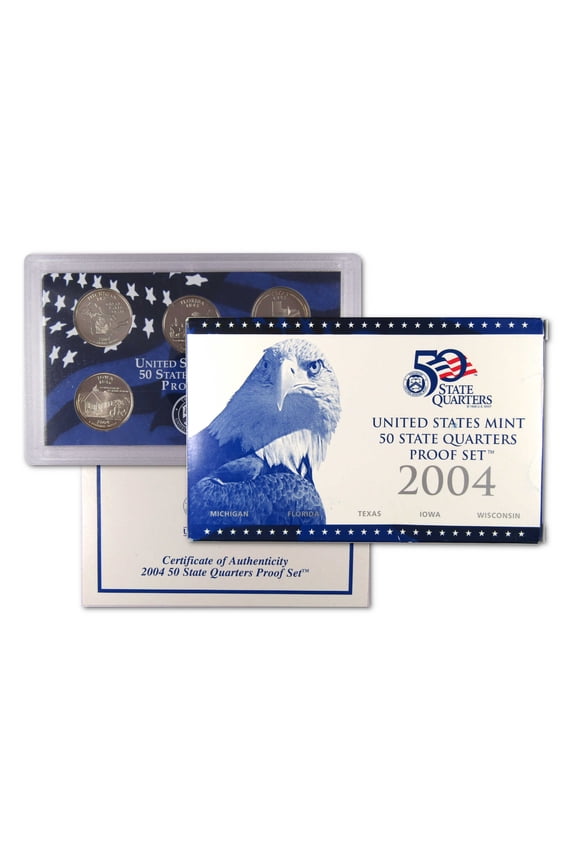 2004 State Quarter Clad Proof Set U.S. Mint Packaging OGP COA