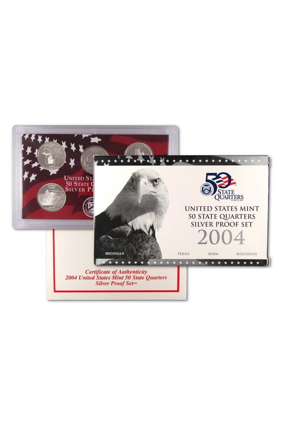2004 State Quarter Silver Proof Set U.S. Mint Packaging OGP COA