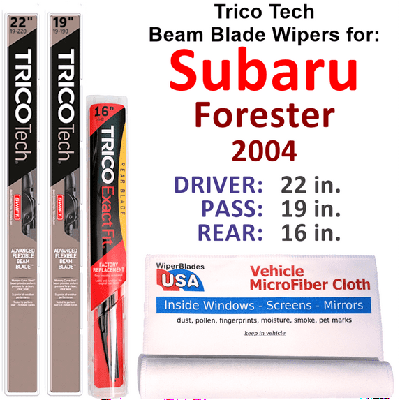 2004 Subaru Forester Beam Blade Wipers (Set of 3) w/Rear Wiper