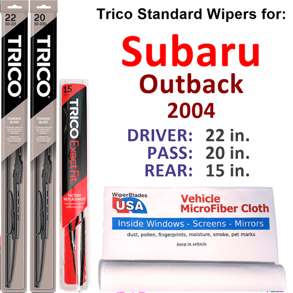 2004 Subaru Outback Wiper Blades (Set of 3) w/Rear Wiper