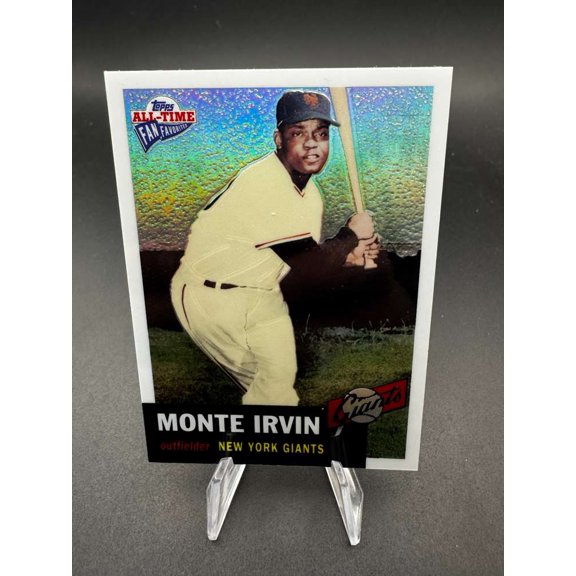 2004 Topps All-Time Fan Favorites Monte Irvin #132 Refractor Baseball Card New York Giants New York Giants MLB Baseball Trading Card