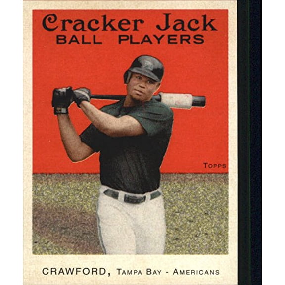 2004 Topps Cracker Jack Mini Stickers #98 Carl Crawford MLB Baseball Trading Card