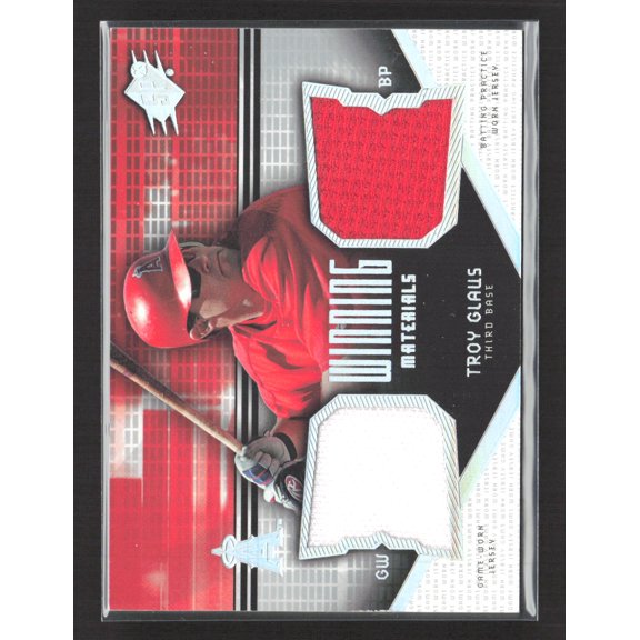 2004 Upper Deck SPx Winning Materials Troy Glaus Anaheim Angels WM-TG Batting Practice Worn Game-Used Baseball Card