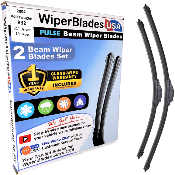 2004 Volkswagen R32 Beam Wiper Blades Wipers w/1yr Warranty (Set of 2) (WiperBladesUSA)