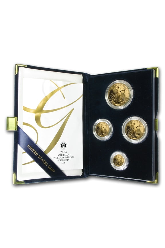 2004-W 4-Coin Proof American Gold Eagle Set (w/Box & COA)