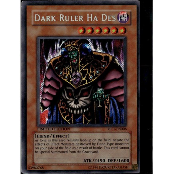 2004 Yu-Gi-Oh! Master Collection Volume 1 Dark Ruler Ha Des Ultra Rare Limited Edition Trading Card