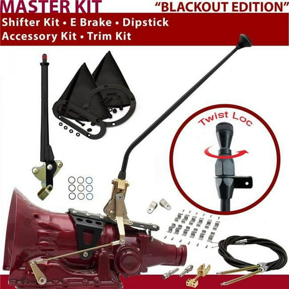 2004R Shifter Kit Black 23 in. E Brake Cable Clamp Clevis Trim Kit Dipstick for DD3F8