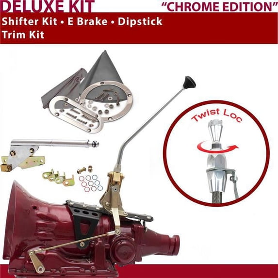 2004R Shifter Kit Chrome 12 in. E Brake Trim Kit Dipstick for D9D2D