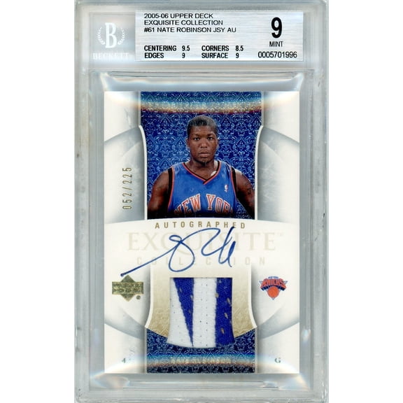 2005-06 Upper Deck Exquisite Nate Robinson #61 RPA /225 BGS 9 Auto 10