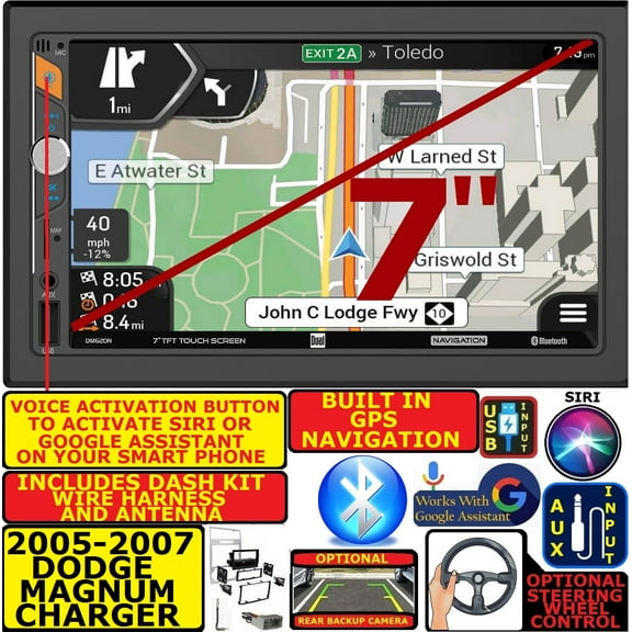 2005 2006 2007 DODGE MAGNUM CHARGER NAVIGATION BLUETOOTH USB SD AUX CAR STEREO