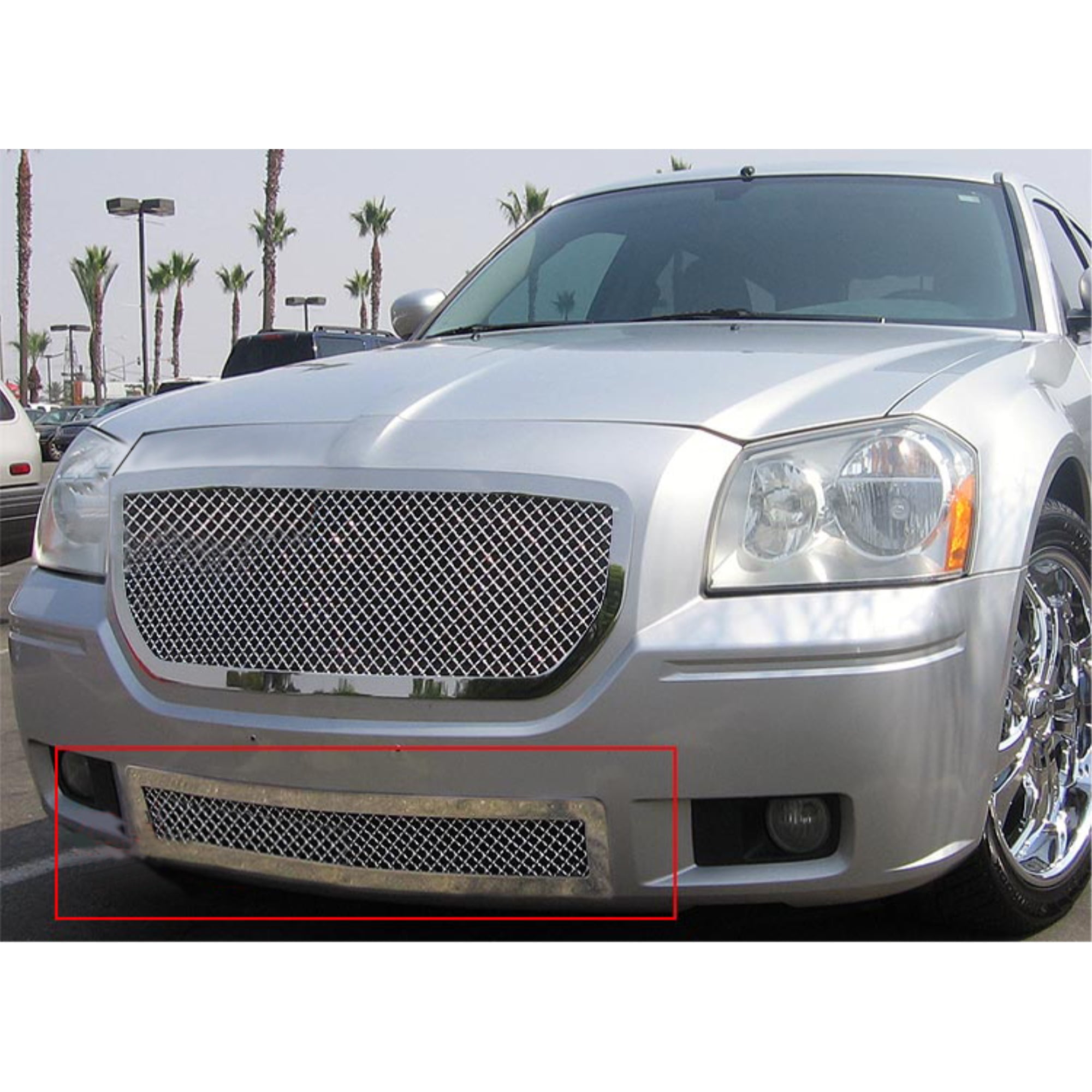 2005-2007 Dodge Magnum Except Srt8 Stainless Steel Polished Finish 2.5 Mm  Wire Mesh Mesh Grille